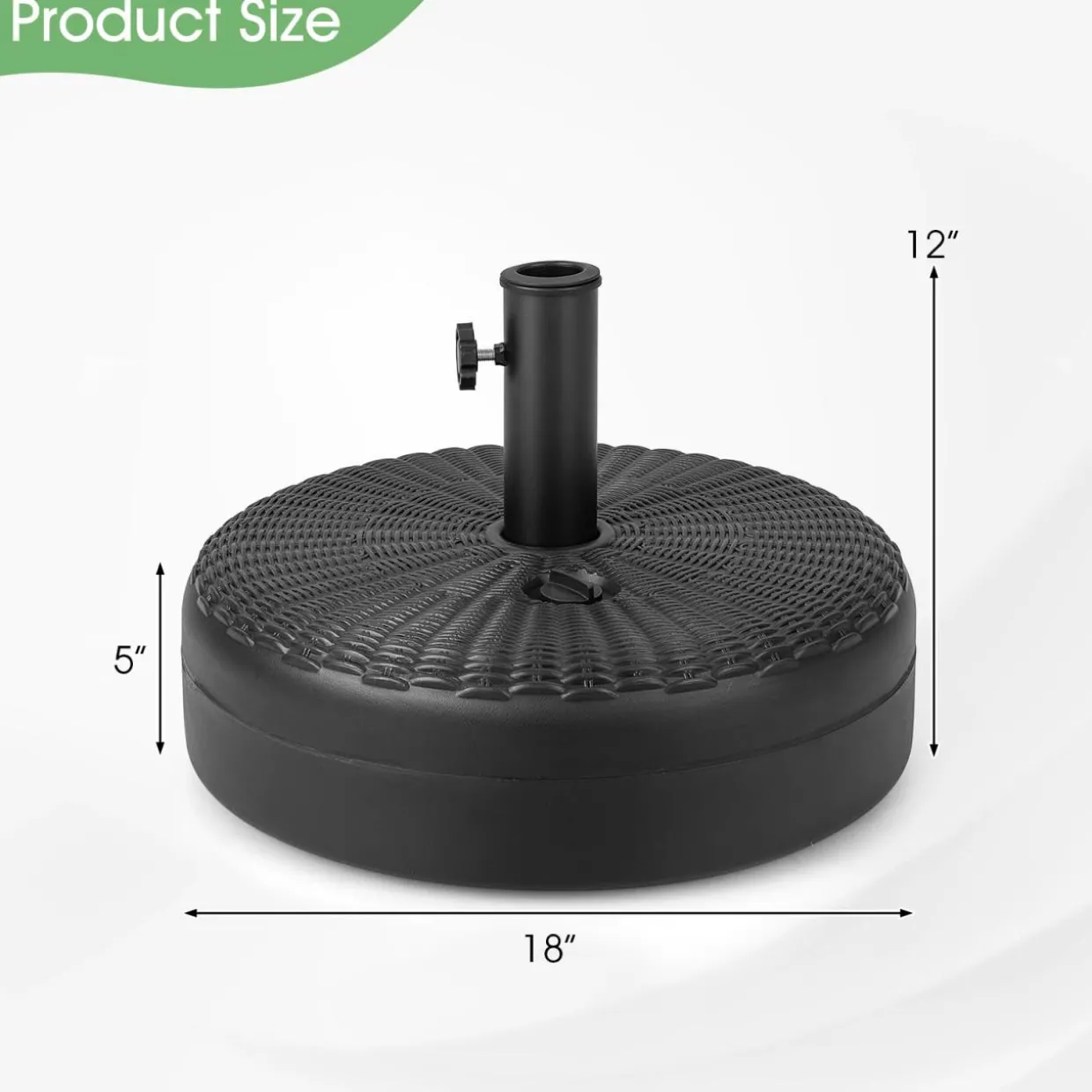 Tangkula Fillable Umbrella Base Stand, Water & Sand Filled 66 lbs Heavy-Duty Patio Umbrella Weighted Stand