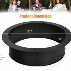 Tangkula Fire Pit Ring, 36-Inch Outer