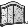 Tangkula Fireplace Screen, with Hinged Two-Doors Large Flat Guard Screens (44 x 15 x 33. 5 inch)