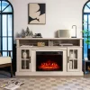 Tangkula Fireplace TV Stand for TVs Up to 65 Inch, Electric Fireplace TV Console w/Remote Control, Overheat Protection