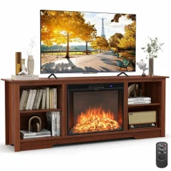 Tangkula Fireplace TV Stand for 75 Inches TV