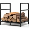 Tangkula Firewood Log Rack, Heavy Duty Firewood Holder with Unique Handle and Raised Feet