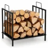 Tangkula Firewood Rack, Heavy Duty Logs Stand Stacker with Convenient Side Handle