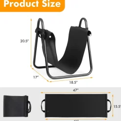 Tangkula Firewood Rack Holder with Canvas Carrier, Firewood Logs Stacker Basket for Indoor or Outdoor Use