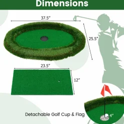 Tangkula Floating Golf Green for Pool, Floating Chipping Green Includes Golf Hitting Mat
