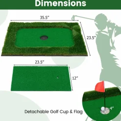 Tangkula Floating Golf Green for Pool, Floating Chipping Green Includes Golf Hitting Mat