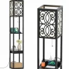 Tangkula Floor Lamp with Shelves and Drawer