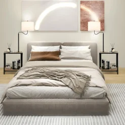 Tangkula Floor Lamp with End Table and USB Charging Ports