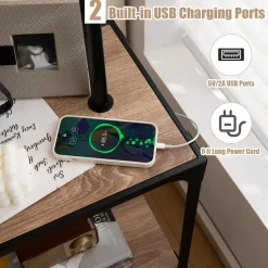 Tangkula Floor Lamp with End Table and USB Charging Ports