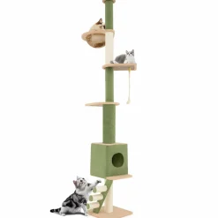 Tangkula Floor to Ceiling Cat Tree, 5 Tier Tall Cat Tower with 86