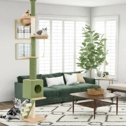 Tangkula Floor to Ceiling Cat Tree, 5 Tier Tall Cat Tower with 86