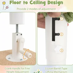 Tangkula Floor to Ceiling Cat Tree, 5 Tier Tall Cat Tower with 86