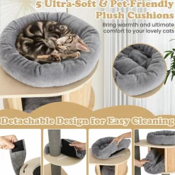 Tangkula Floor to Ceiling Cat Tree, 5 Tier Tall Cat Tower with Adjustable Height (100-110 Inch) for Large Cats