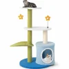 Tangkula Flower Cat Tree for Indoor Cats (Green & Blue)