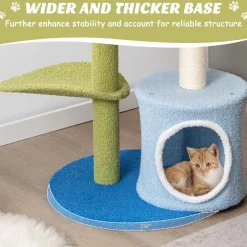 Tangkula Flower Cat Tree for Indoor Cats (Green & Blue)
