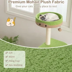 Tangkula Flower Cat Tree for Indoor Large Cats (Green & Brown)