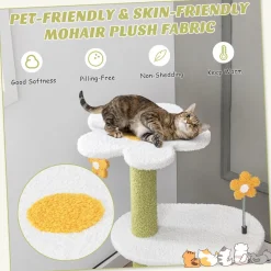 Tangkula Flower Cat Tree for Indoor Cats (Green & Blue)