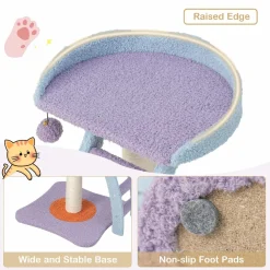 Tangkula Flower Cat Tree, Cute Cat Tower (Purple & Blue)