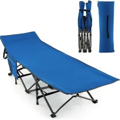 Tangkula Foldable Camping Cot, Portable Sleeping Cot with Carrying Bag