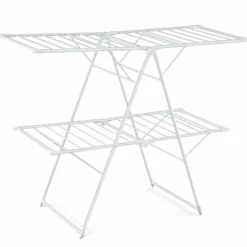 Tangkula Foldable Clothes Drying Rack, Garment Drying Hanger with Adjustable Gullwing