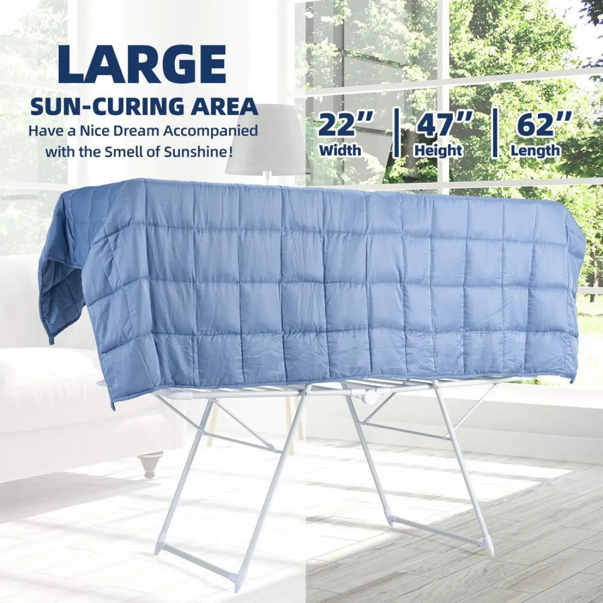 Tangkula Foldable Clothes Drying Rack, Garment Drying Hanger with Adjustable Gullwing