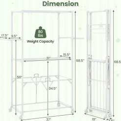 Tangkula Foldable Clothes Drying Rack