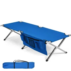 Tangkula Folding Camping Cot, Portable Sleeping Cot with Carrying Bag
