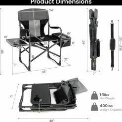 Tangkula Folding Camping Chair, Director Chair