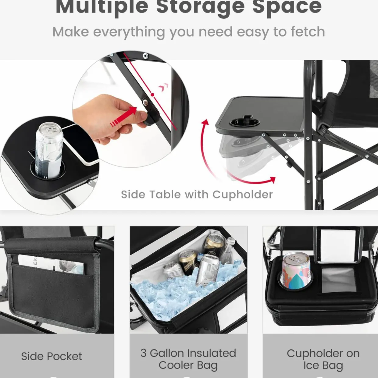 Tangkula Folding Camping Chair, Director Chair