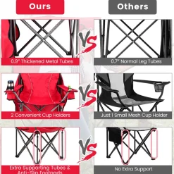 Tangkula Folding Camping Chair, Lightweight Portable Camp Lawn Chair with Adjustable Shade Canopy
