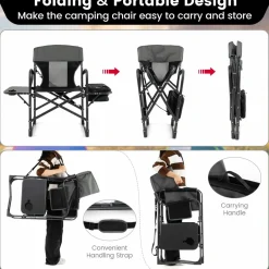 Tangkula Folding Camping Chair, Director Chair
