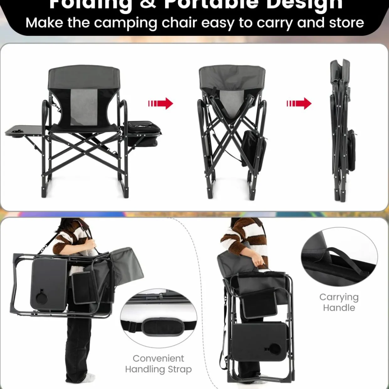 Tangkula Folding Camping Chair, Director Chair