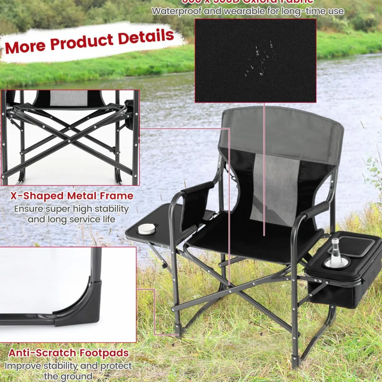 Tangkula Folding Camping Chair, Director Chair