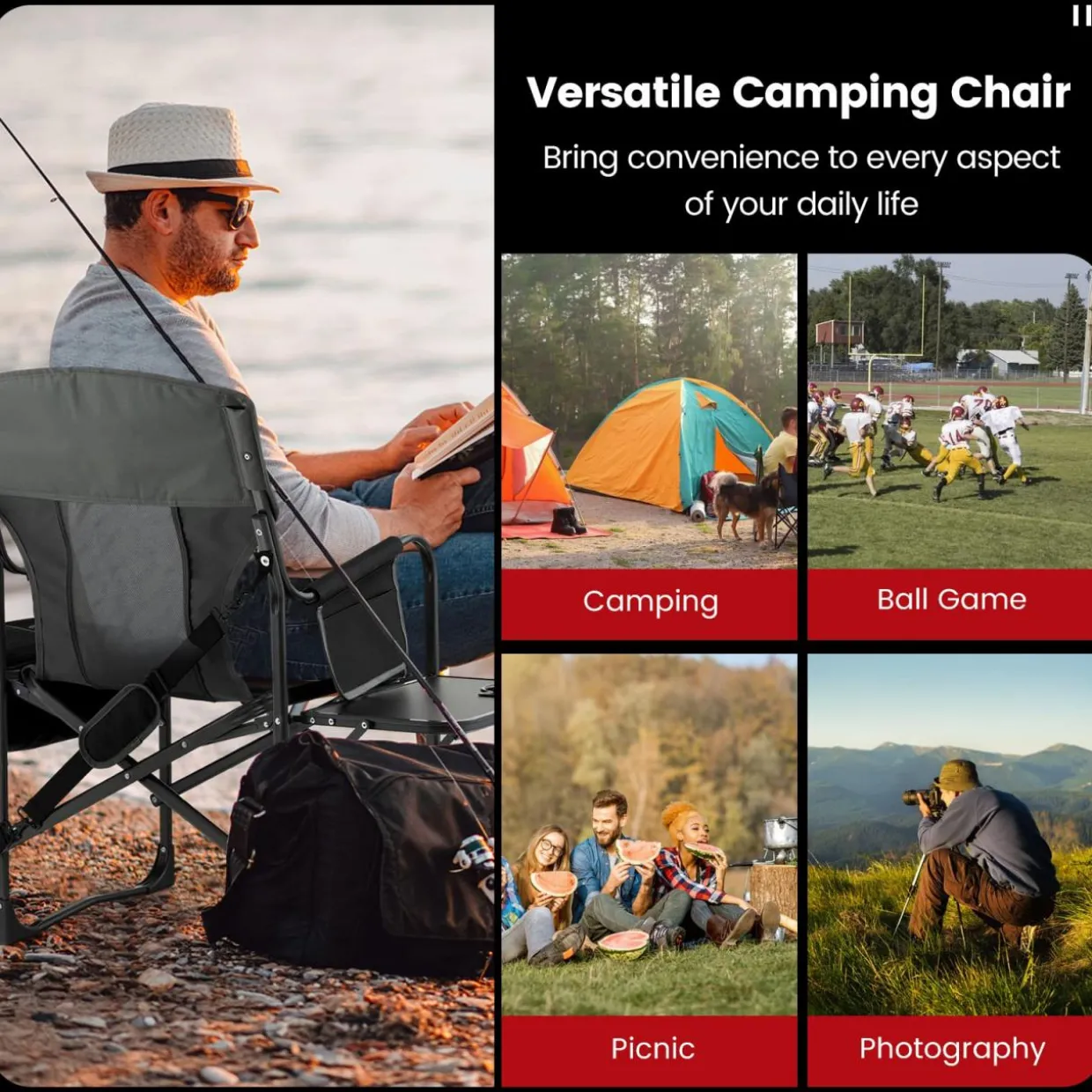 Tangkula Folding Camping Chair, Director Chair