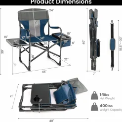 Tangkula Folding Camping Chair, Director Chair