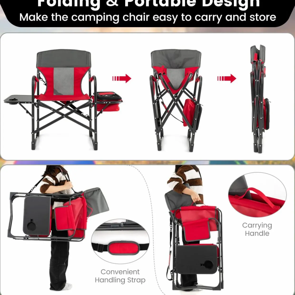 Tangkula Folding Camping Chair, Director Chair