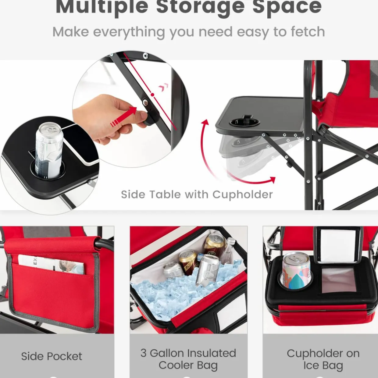 Tangkula Folding Camping Chair, Director Chair
