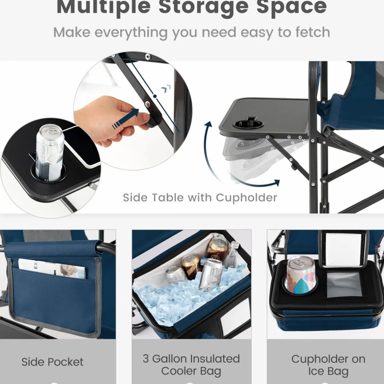 Tangkula Folding Camping Chair, Director Chair