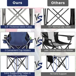 Tangkula Folding Camping Chair, Lightweight Portable Camp Lawn Chair with Adjustable Shade Canopy