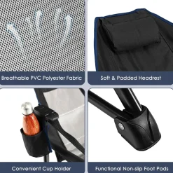 Tangkula Folding Camping Chair, Portable Camp Chair with Retractable Footrest
