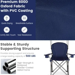 Tangkula Folding Camping Chair, Lightweight Portable Camp Lawn Chair with Adjustable Shade Canopy