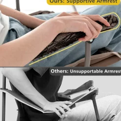Tangkula Folding Camping Chair, Portable Camp Chair with Padded Seat, Cup Holder, Armrest, Heavy Duty Metal Frame