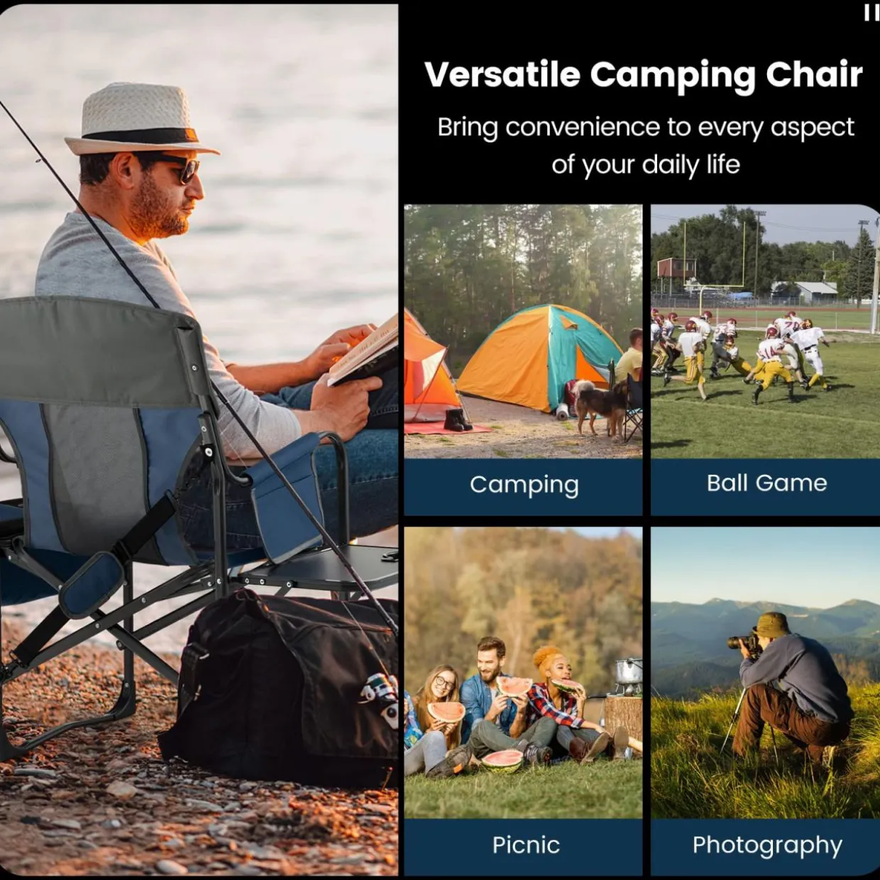 Tangkula Folding Camping Chair, Director Chair