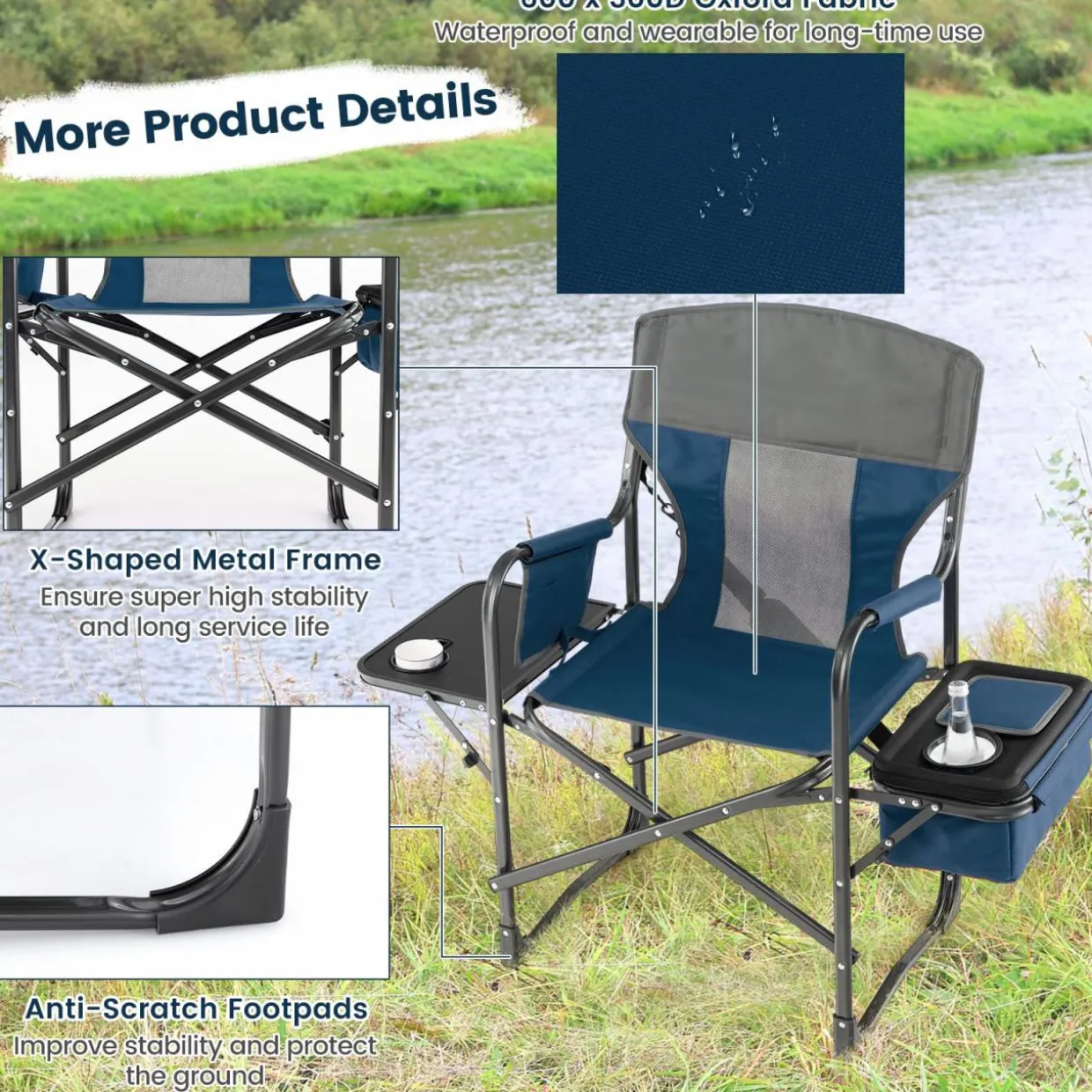 Tangkula Folding Camping Chair, Director Chair