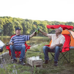 Tangkula Folding Camping Chair, Lightweight Portable Camp Lawn Chair with Adjustable Shade Canopy