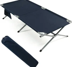 Tangkula Folding Camping Cot, Foldable Sleeping Cot with Side Storage Pocket with Carry Bag