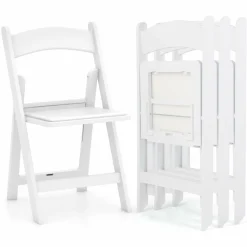 Tangkula Folding Chairs, Outdoor Foldable Patio Chairs with Padded Seats, All-Weather Resin Frame with 1100 LBS Static Load