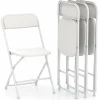 Tangkula Folding Chairs, Outdoor Portable Patio Chairs w/Plastic Seat & Back, Heavy-Duty Metal Frame