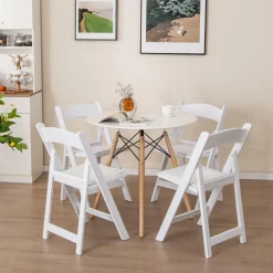 Tangkula Folding Chairs, Outdoor Foldable Patio Chairs with Padded Seats, All-Weather Resin Frame with 1100 LBS Static Load