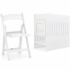 Tangkula Folding Chairs, Outdoor Foldable Patio Chairs with Padded Seats, All-Weather Resin Frame with 1100 LBS Static Load